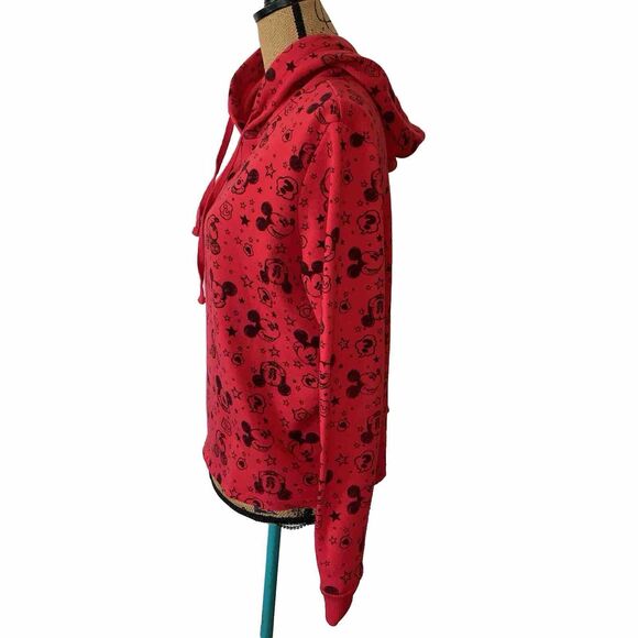 Disney Mickey Mouse Red Pullover Hoodie Jerry Leigh Polyester Hemless LARGE EUC - Picture 4 of 10